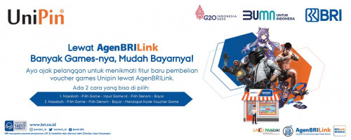 Beli Voucher UniPin Lewat AgenBRILink Banyak Games-nya, Mudah Bayarnya!
